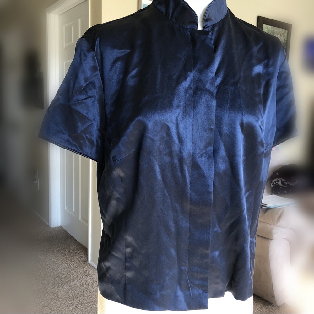 ✨Banana Republic silk mandarin collar top sz 14